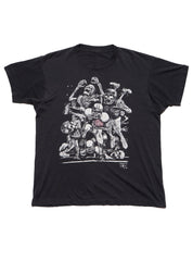 Vintage Fashion Victim Skeleton Football Tee