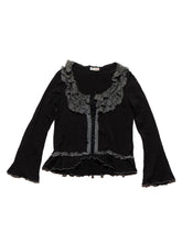 Vintage Jojoba Black Frill Top