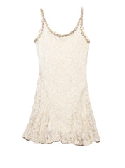 Vintage Betsy Johnson Cream Lace Mini Dress