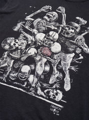 Vintage Fashion Victim Skeleton Football Tee