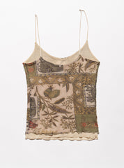 Vintage Weston Wear Mesh Print Spaghetti Tank