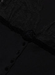 Vintage Blumarine Black lace Rose Sweater