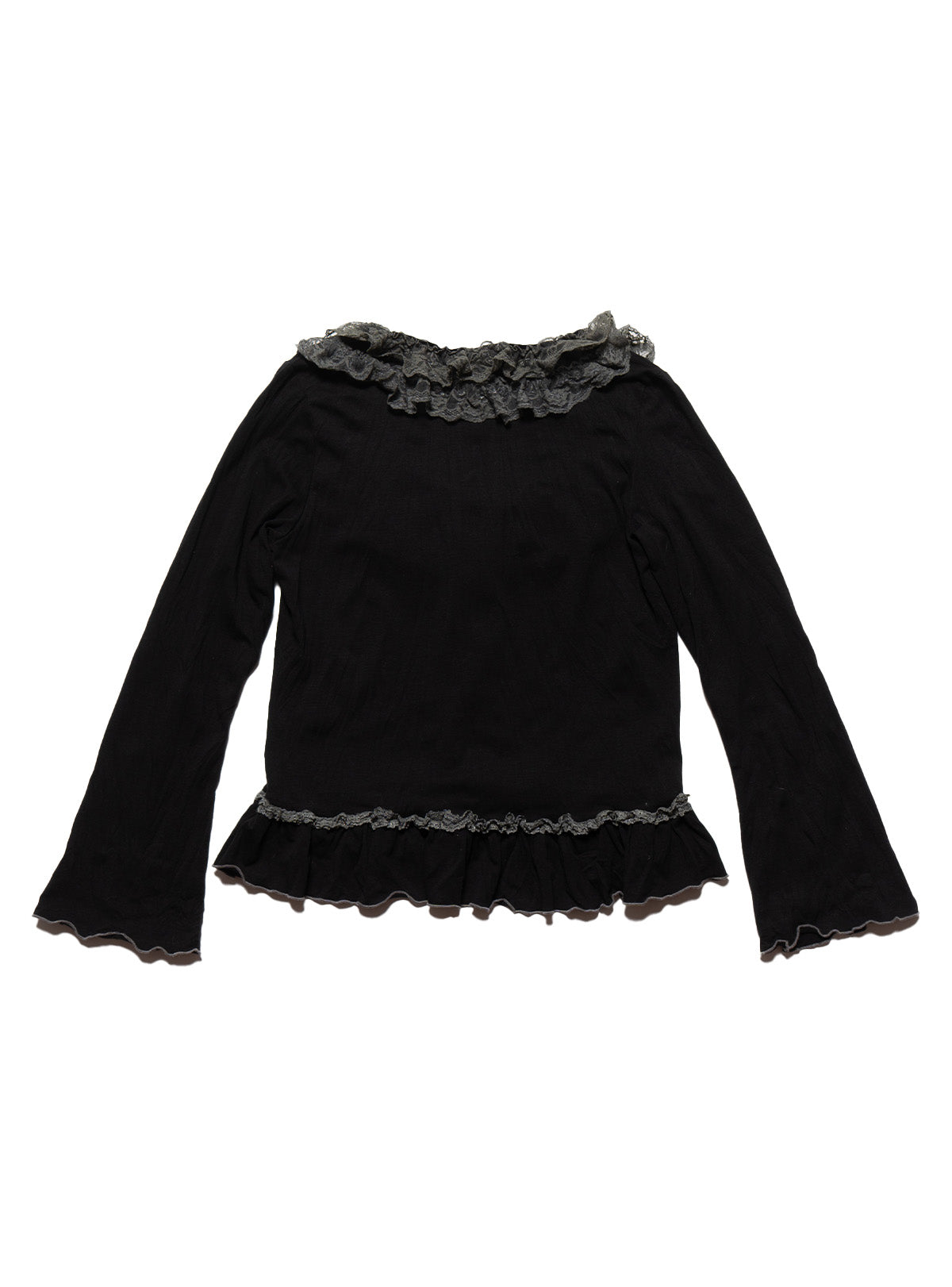 Vintage Jojoba Black Frill Top