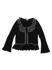 Vintage Jojoba Black Frill Top