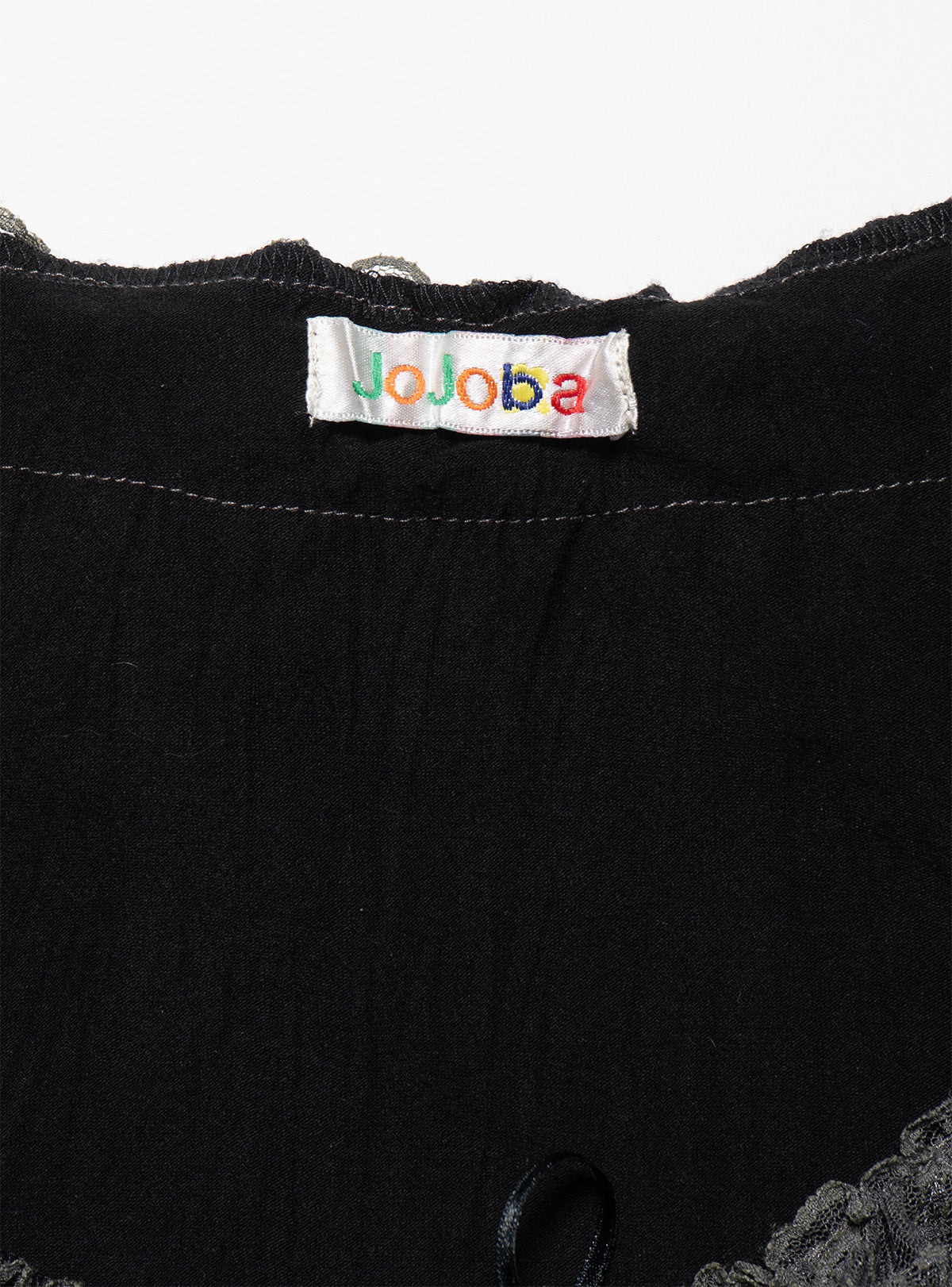 Vintage Jojoba Black Frill Top