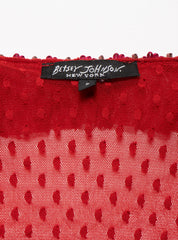 Vintage Betsy Johnson Red Mesh Scoop Neck Top