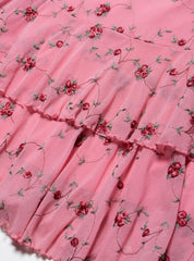 Vintage Pink Floral Dress