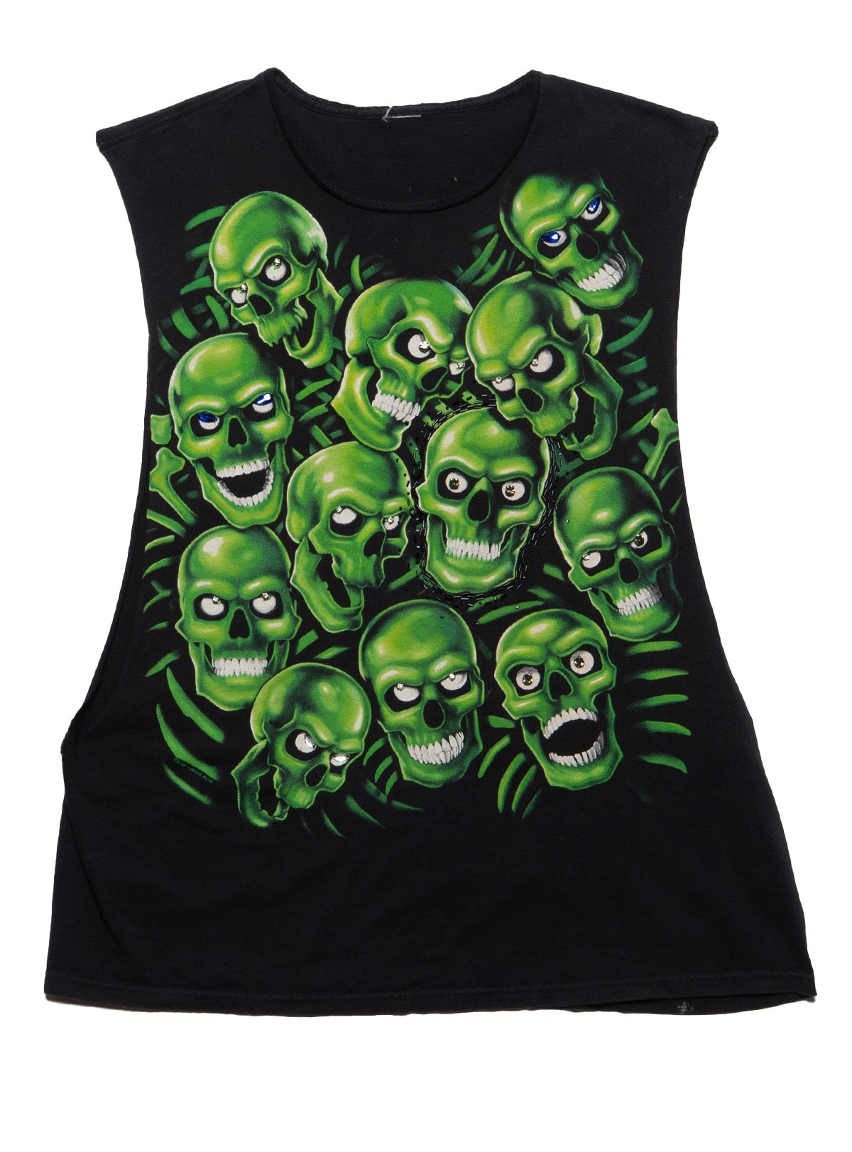 Vintage Liquid Blue Skulls Sleeveless Tee